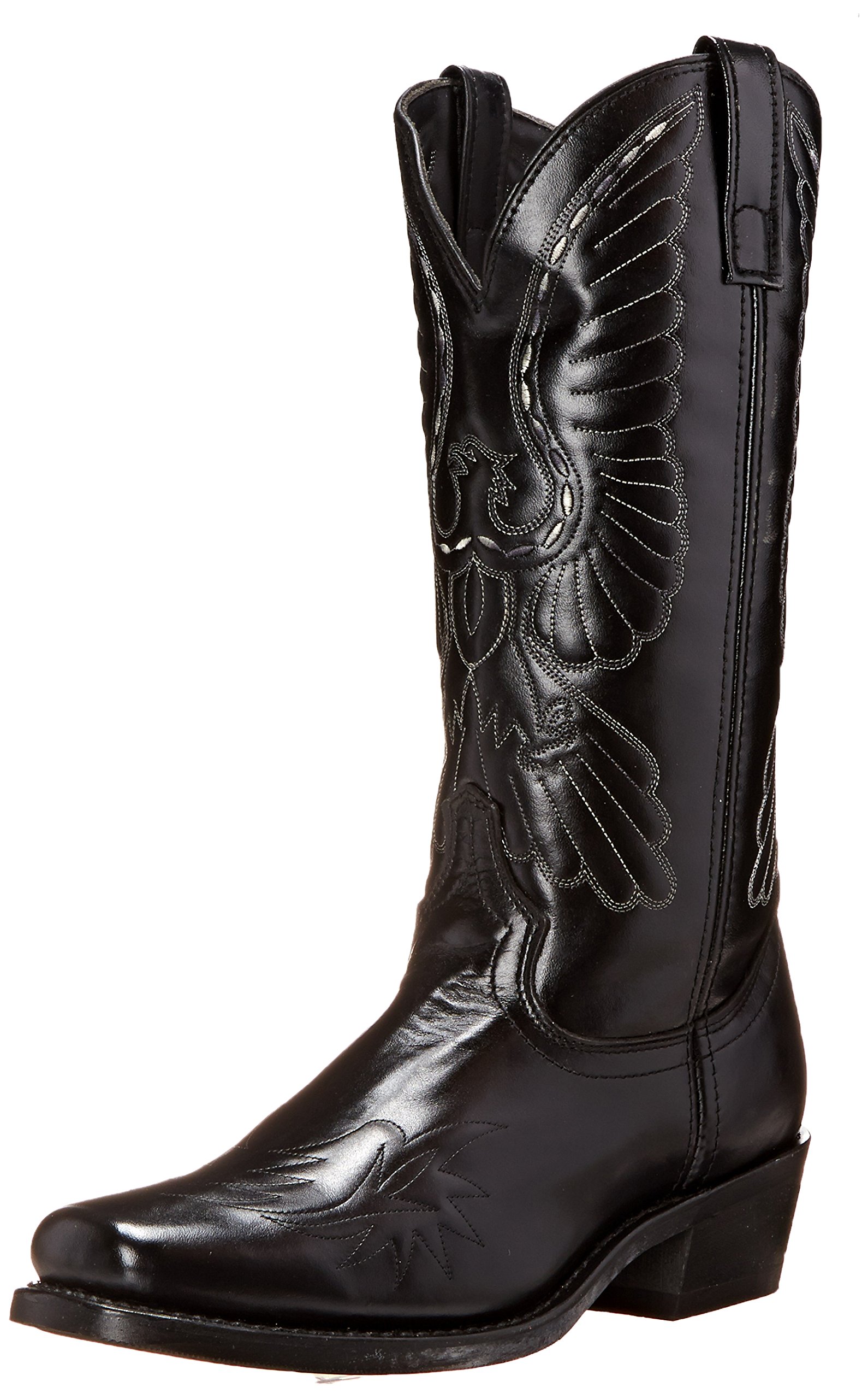Laredo Men's Gainesville Graphic Square Toe Dress Boots - Mid Calf Western Cowboy Boots for Men, Black Leather Work Boots for Office, Party & Casual Wear