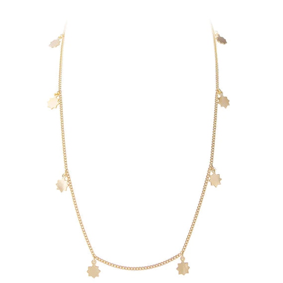 FAIRLEY Gold Sunshine Charm Necklace - Elegant 14K Gold Pendant for Women, Perfect for Everyday Wear & Gift Giving - Birthday, Anniversary, Valentine's Day Jewelry