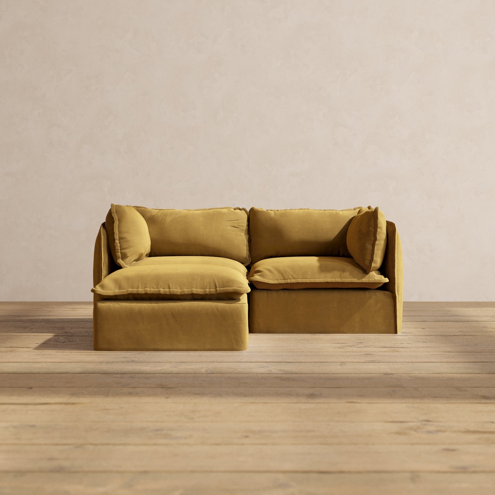 Modular Performance 2-Seater Sectional Sofa in Toffee Brown | Relaxed Blend Fabric | Perfect for Living Rooms, Home Theaters & Small Spaces