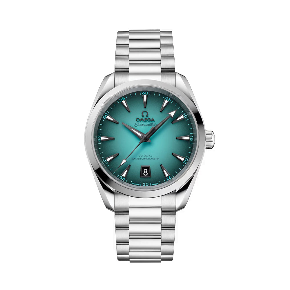 Omega Seamaster Aqua Terra 150M Co-Axial Master Chronometer 38mm Men's Watch - Turquoise Dial on Stainless Steel Bracelet - Luxury Dive Watch for Swimming, Sailing & Formal Occasions