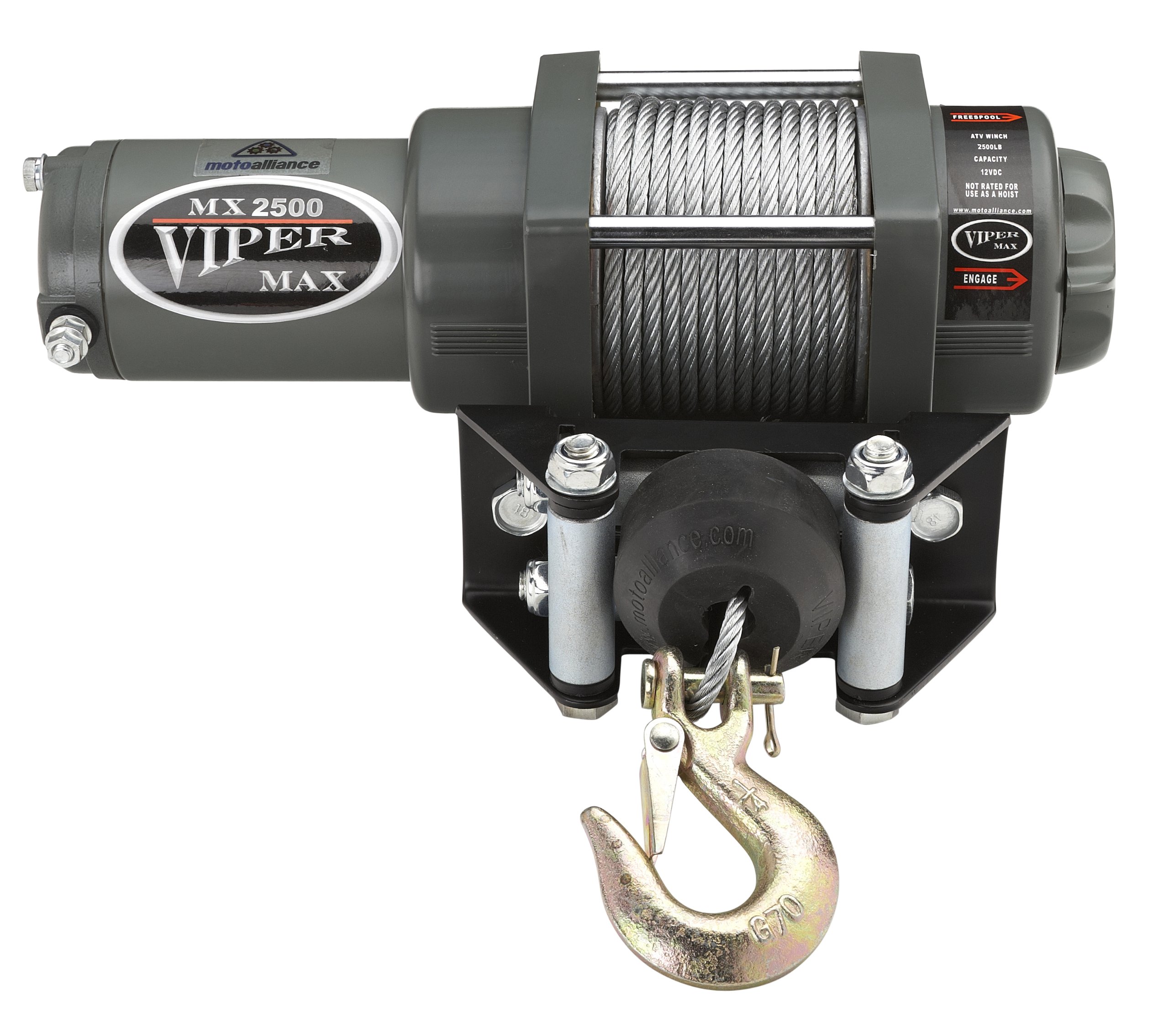 Viper Max 2500lb ATV/UTV Winch with 50ft Steel Cable - Heavy Duty Off-Road Recovery Winch for ATV, UTV, Jeep & 4x4 Vehicles - Perfect for Mud, Snow & Trail Riding Adventures