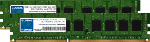 16GB (2x8GB) DDR3 1066MHz PC3-8500 240-Pin ECC UDIMM RAM Memory Kit - Compatible with Apple Mac Pro (Early 2009, Mid 2010, Mid 2012) - Perfect for Video Editing, Gaming & Professional Workstations