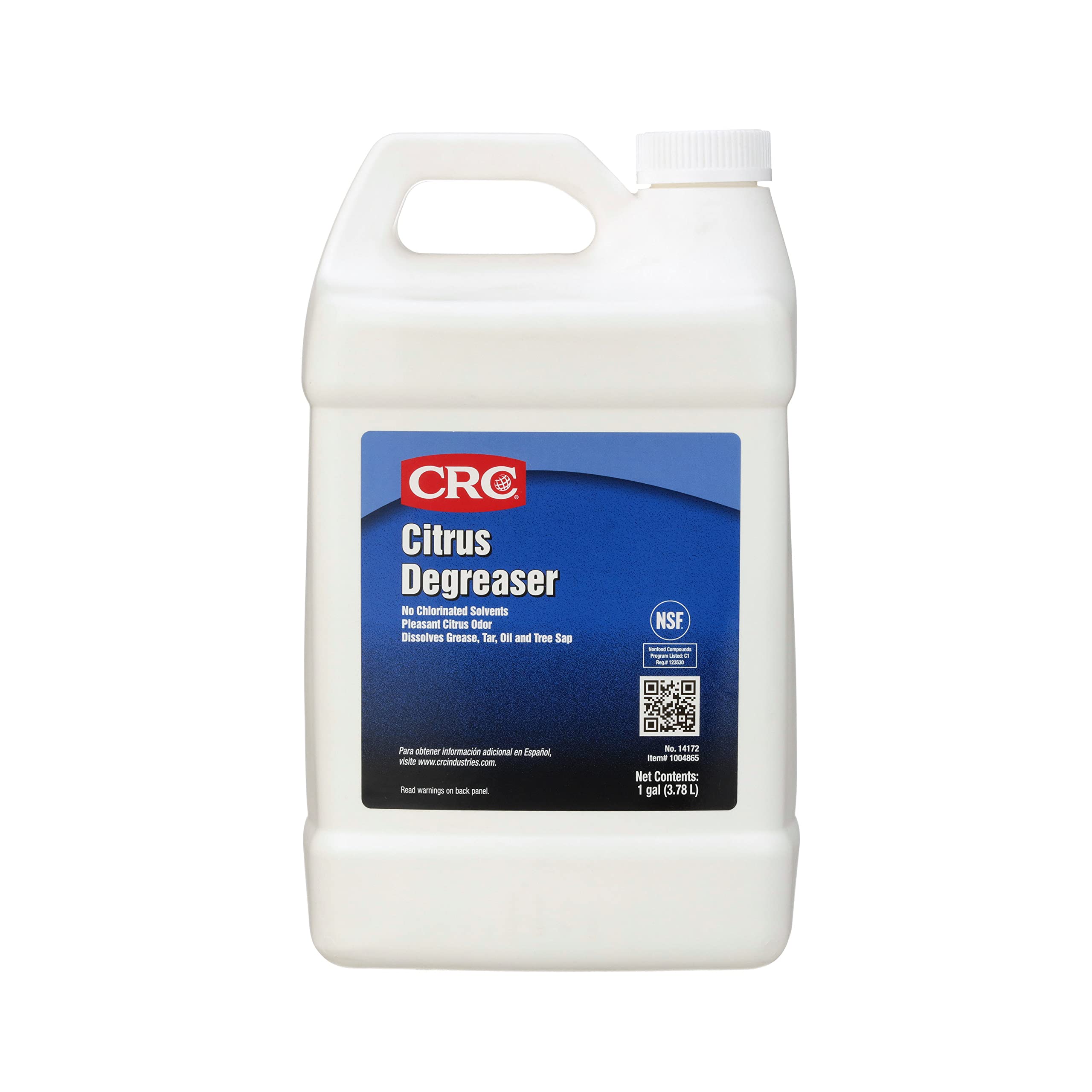 CRC 14172 Non-Chlorinated Citrus Degreaser - 1 Gallon Industrial Strength Grease Cleaner | Safe for Manufacturing & Workshop Use | Removes Tough Oil, Grease & Grime from Machinery & Equipment