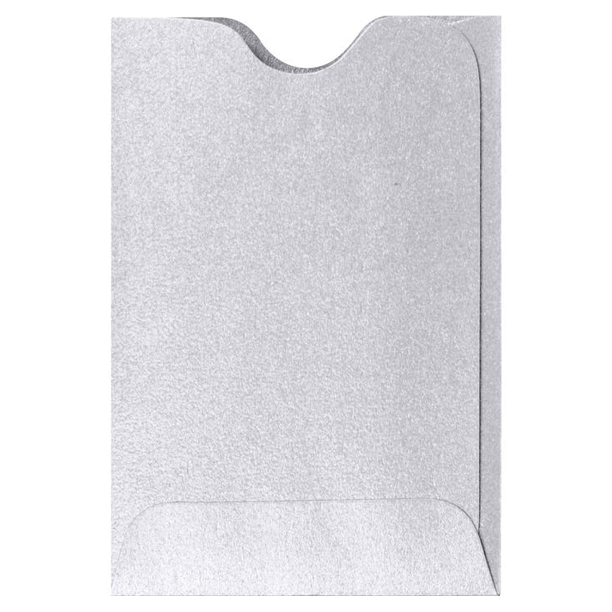 Premium Silver Metallic Credit Card Sleeves (2 3/8