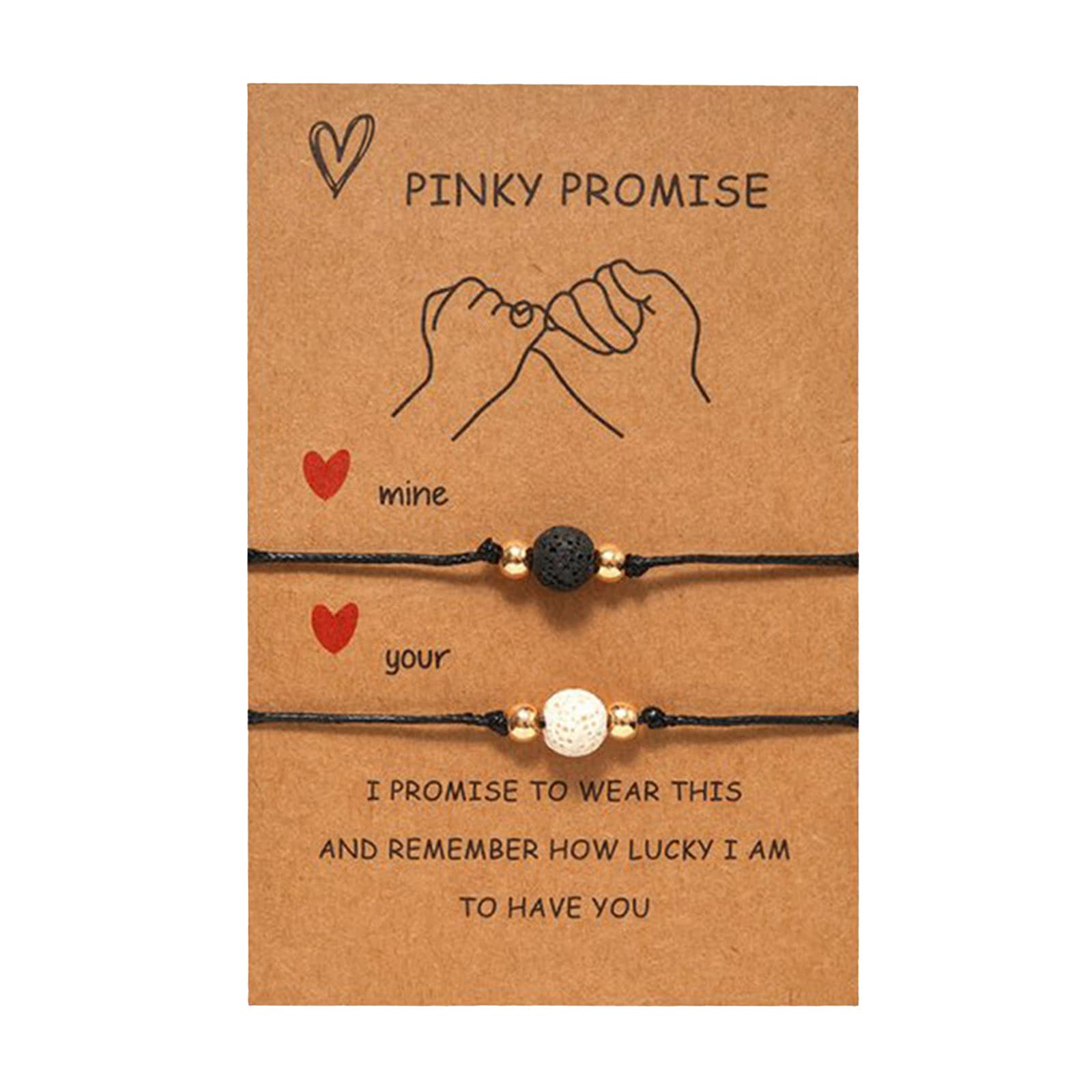 KiKiss Stacked Beaded Bracelets for Women - Adjustable Friendship Bracelets Set of 2 with Gold Paper Card - Perfect for Couples, Best Friends & Gift Giving - Great for Date Nights, Anniversaries and Special Occasions