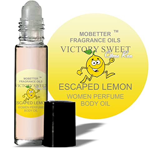Victory Sweet Citrus Run Escaped Lemon Women's Perfume Body Oil by Mobetter Fragrance Oils - Fresh Floral Scent for Daytime Wear, Office & Date Nights