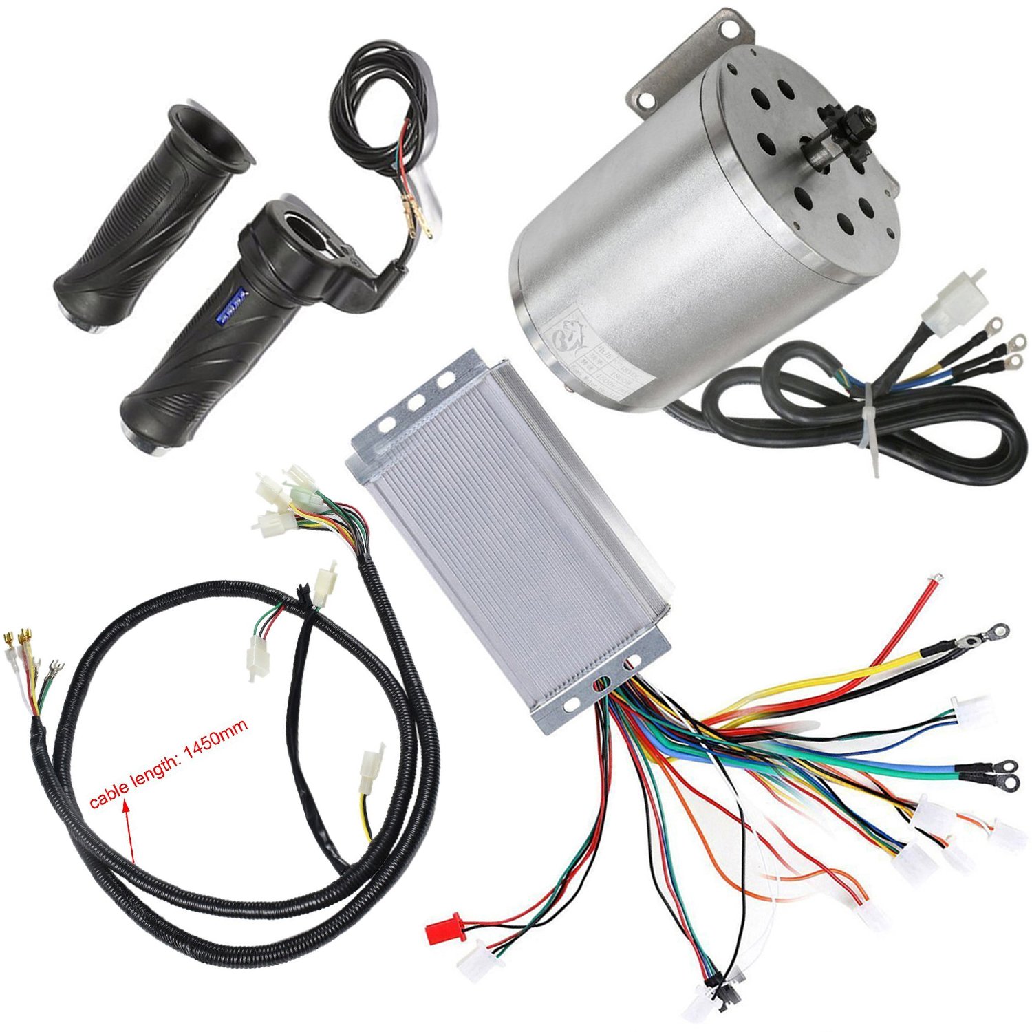48V 1800W High-Speed Brushless DC Motor Kit with 32A Controller, Wiring Harness & Throttle - Compatible with eBikes, ATVs, Go Karts, Mopeds & Motorized Bicycles - Perfect for Off-Road Adventures, Urban Commuting & DIY Electric Vehicle Projects