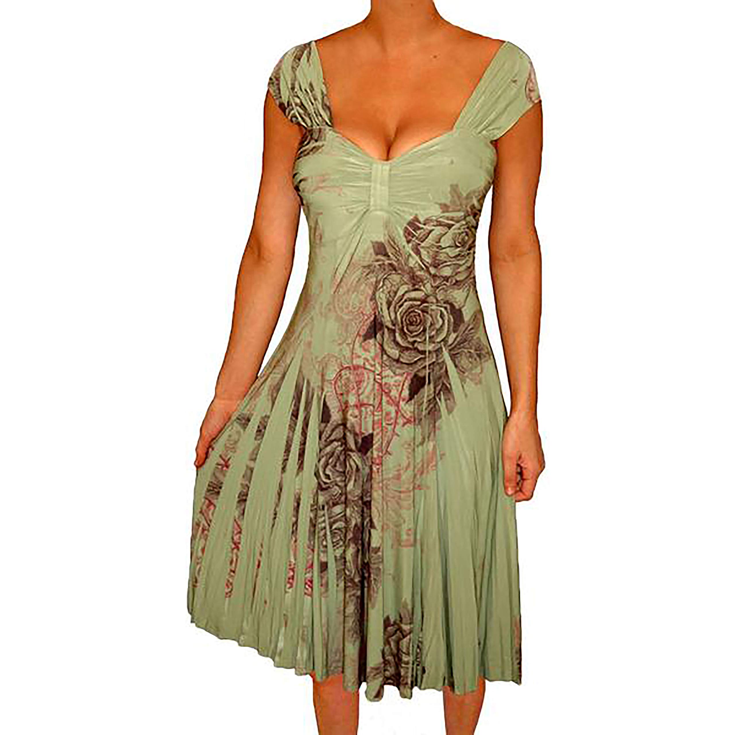 Funfash Plus Size Women's Empire Waist A-Line Slimming Cocktail Dress - Made in USA | Perfect for Parties, Weddings & Special Occasions