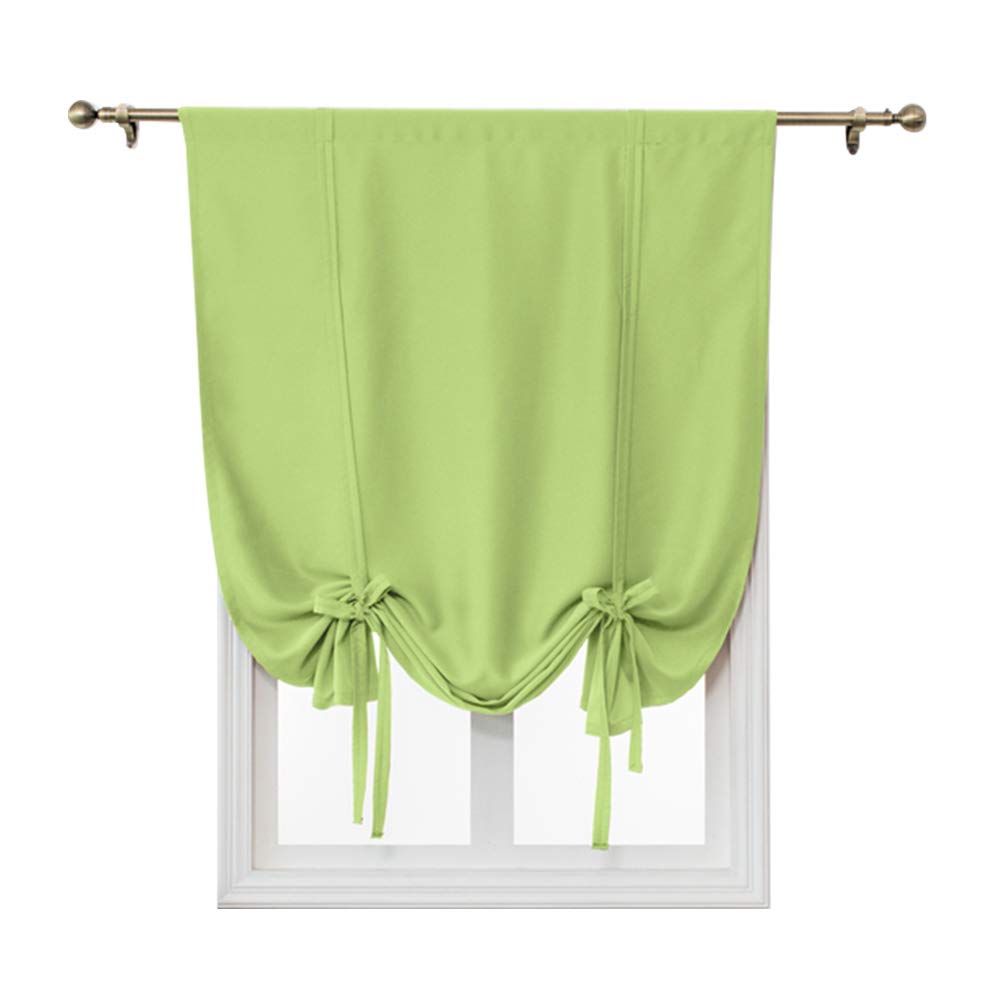 Blackout Roman Shade Curtains for Windows - MIFXIN Tie-Up Darkening Curtain Panel with Rod Pocket, Green 39x47 Inches - Perfect for Bedroom, Kitchen & Small Windows (Light Blocking, Privacy, Home Decor)