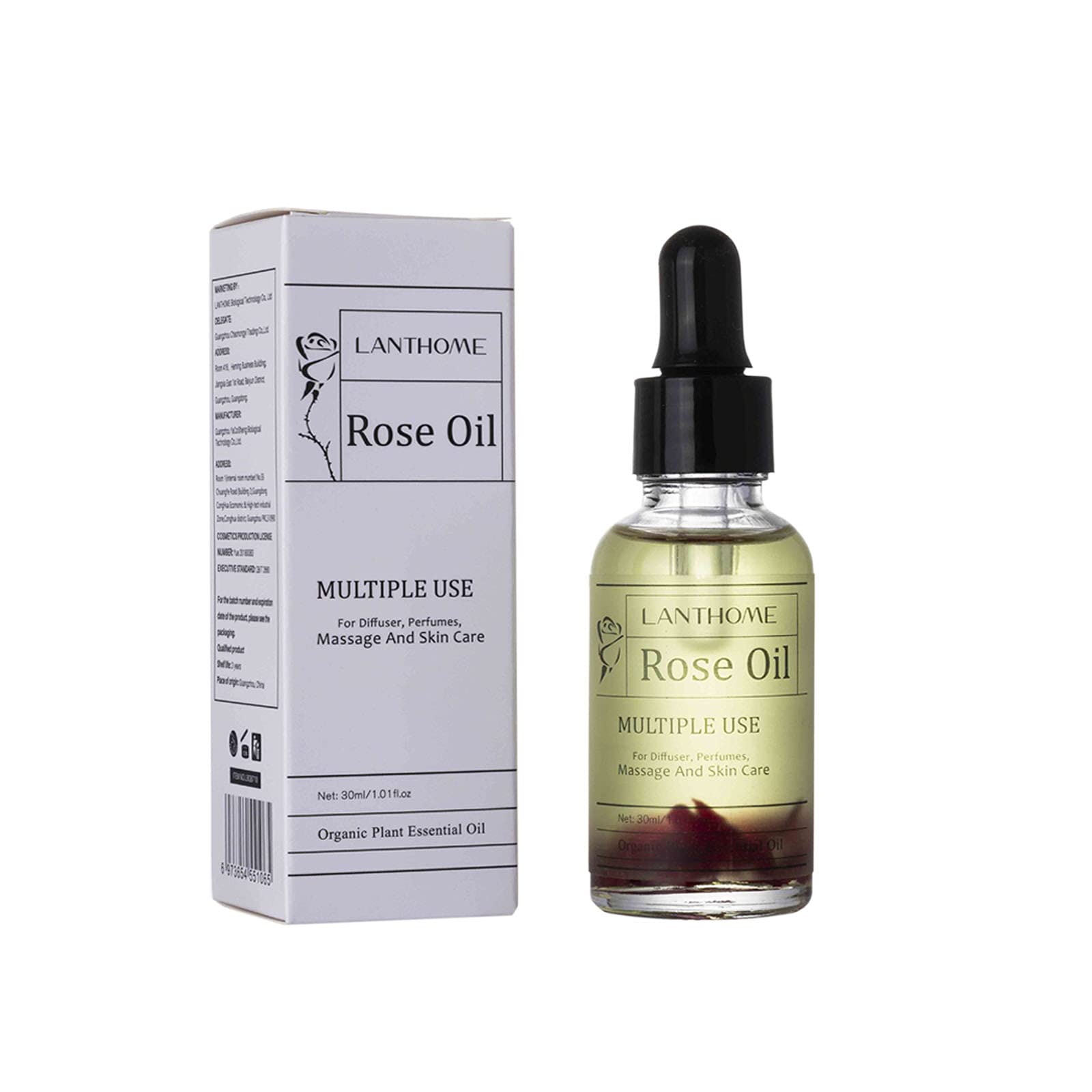 Pure Rose Essential Oil 30ml - Hydrating & Moisturizing Facial Treatment for Glowing Skin - Perfect for Aromatherapy, Massage & DIY Skincare