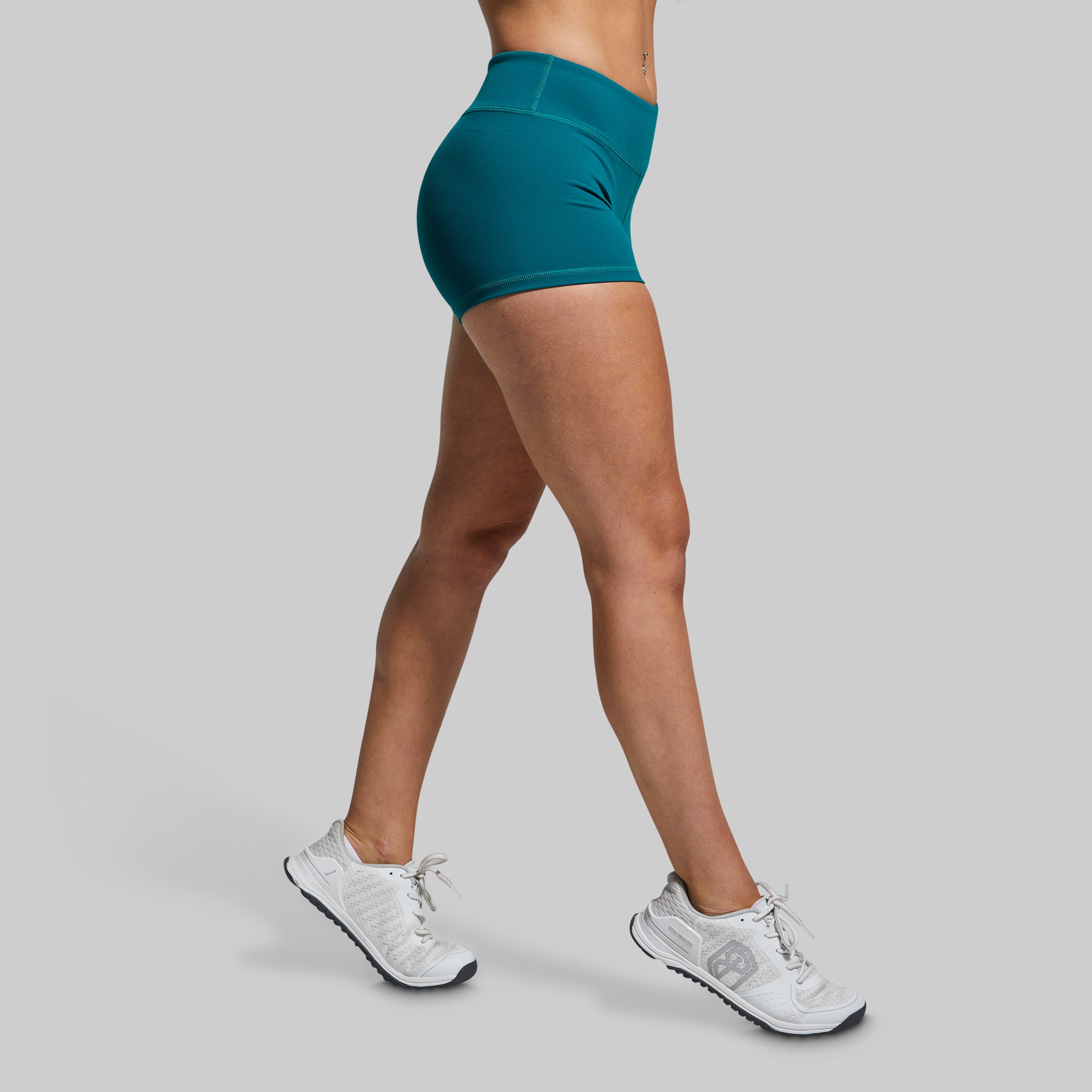 Renewed Vigor Booty Short 2.0 - High Waisted Workout Shorts for Women, Emerald Green Gym Yoga Running Shorts - Perfect for Fitness, Training & Active Lifestyle