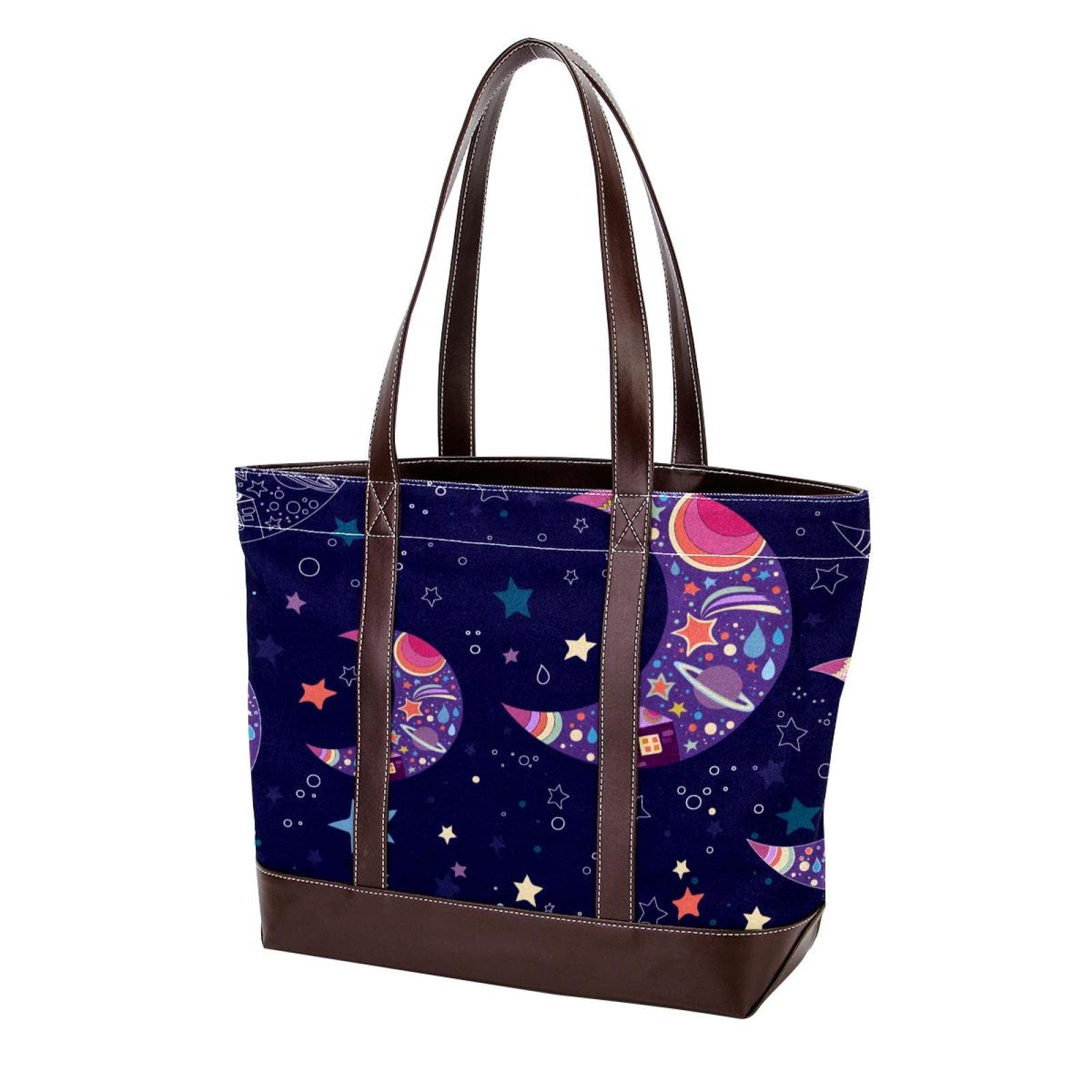 Stylish Large Leather & Canvas Science Lab Tote Bags for Women - Top Handle Shoulder Satchel Hobo Purse - Perfect for Work, School & Travel
