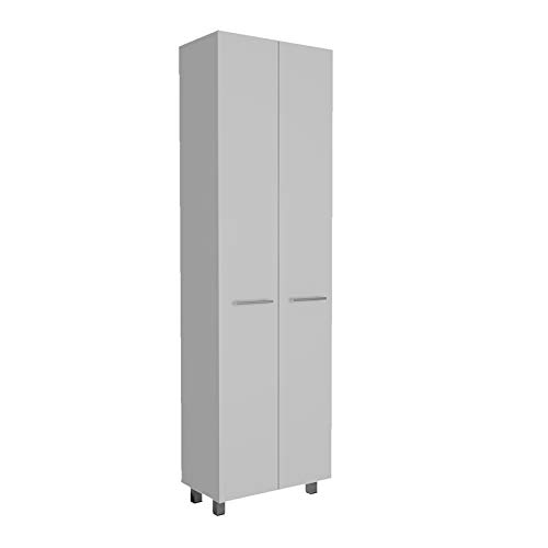 TUHOME White Engineered Wood Pantry Cabinet - Baleare Storage Organizer for Kitchen, Dining Room, or Laundry Room Organization