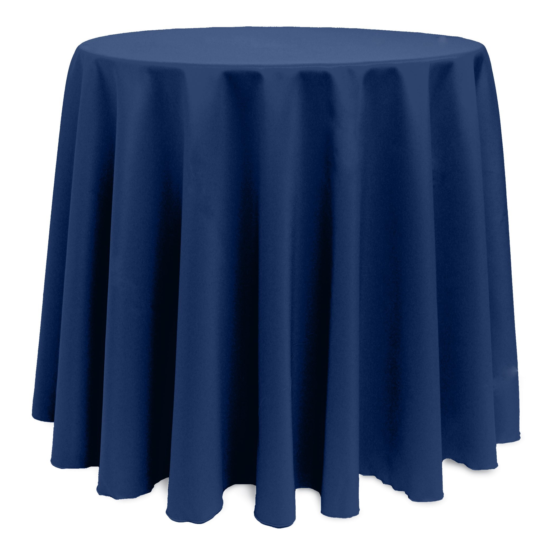 Premium 5-Pack 114-Inch Round Polyester Tablecloth Set - Navy Blue Linen-Like Fabric for Dining, Weddings, Parties & Formal Events