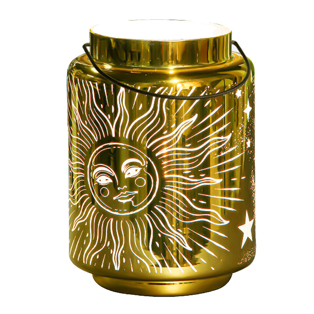 Cello Lighting Celestial Gold Lantern - Large Outdoor/Indoor Decorative Hanging Light for Patio, Garden, Porch & Home Decor