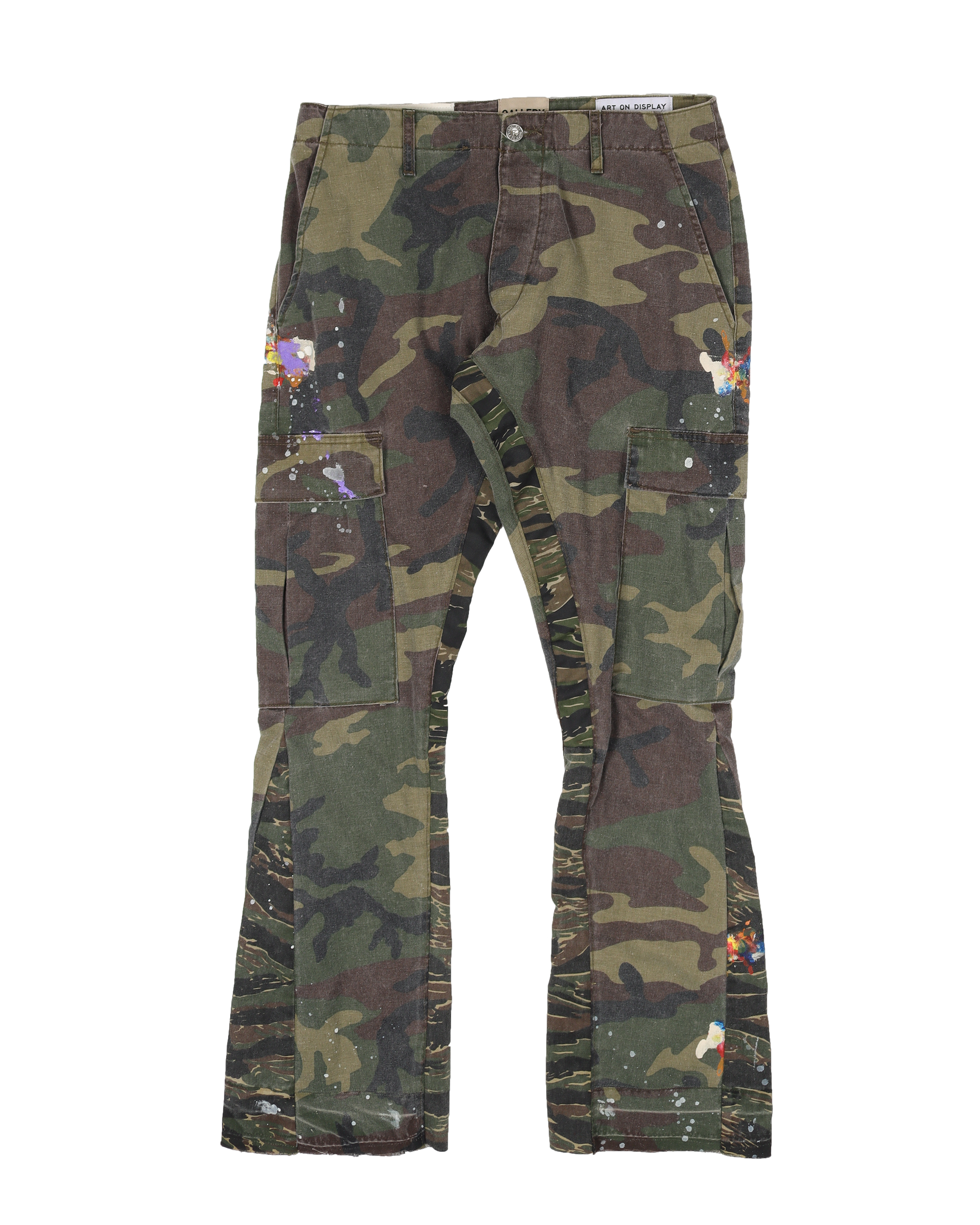 LA Flare Camouflage Print Trousers for Women - Stylish Camo Pants with Bootcut Design - Perfect for Outdoor Adventures, Music Festivals & Streetwear Fashion