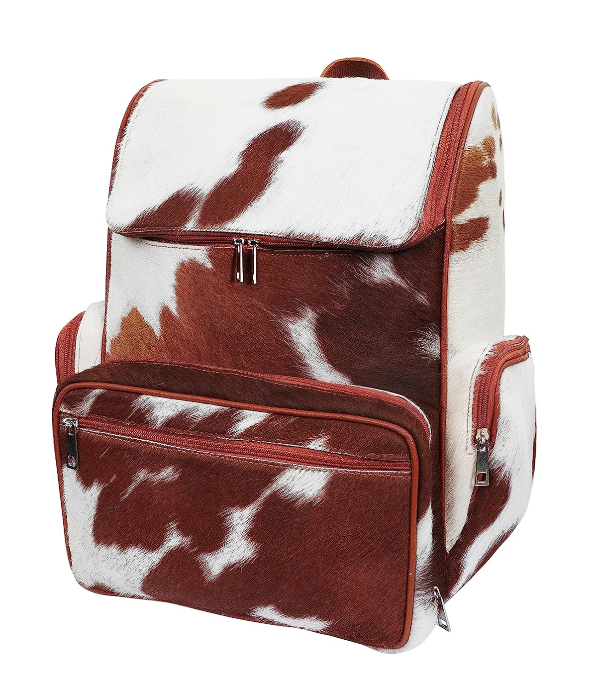 Cowhide Diaper Backpack - Stylish Cow Print Diaper Bag for Moms & Travel