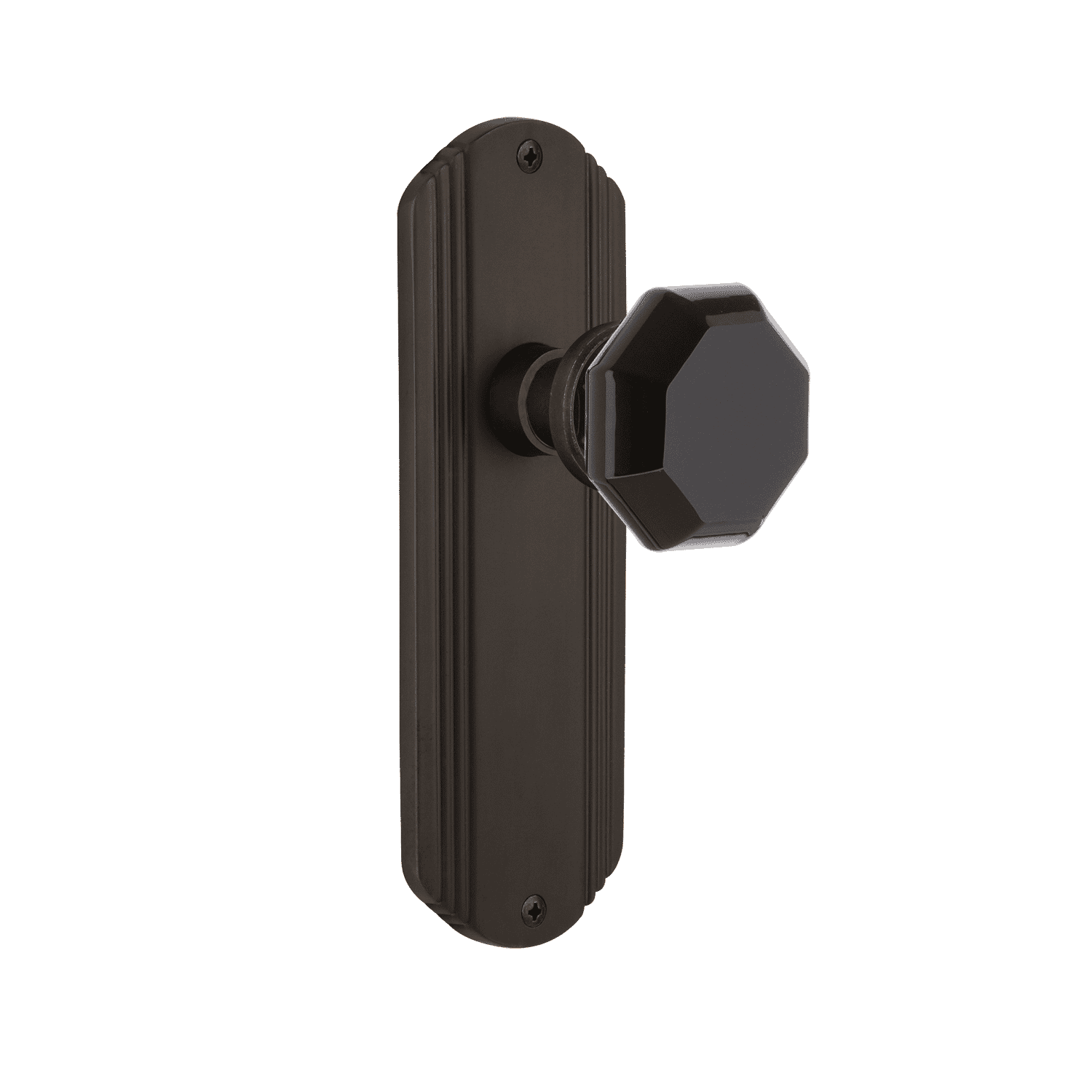 Oil Rubbed Bronze Deco Long Plate with Black Waldorf Knob - Elegant Cabinet & Drawer Pull for Kitchen, Bathroom & Furniture Upgrade