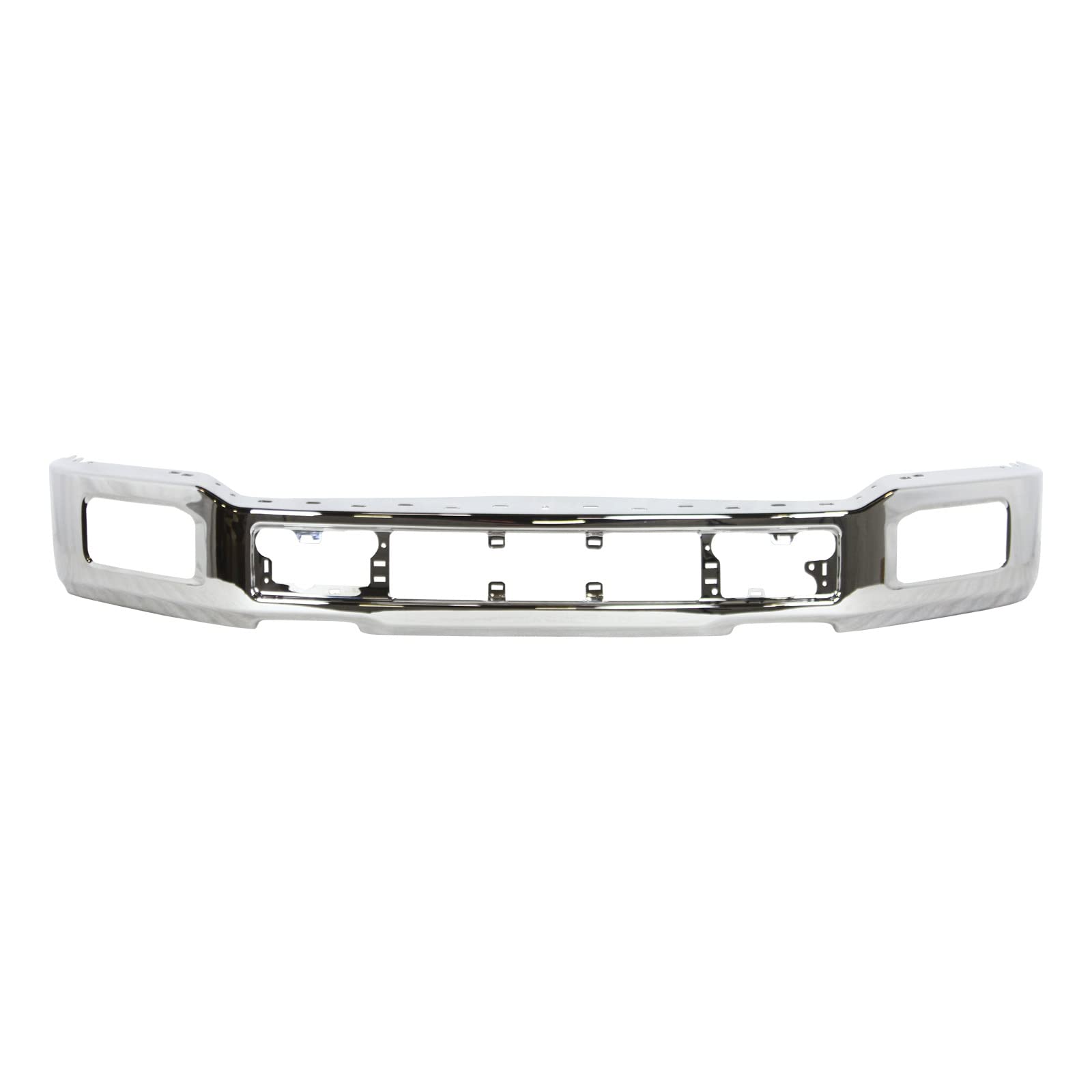 2018-2020 Ford F-150 Chrome Steel Front Bumper Face Bar with Fog Lights | FO1002430 | Heavy-Duty Protection for Off-Road & Towing