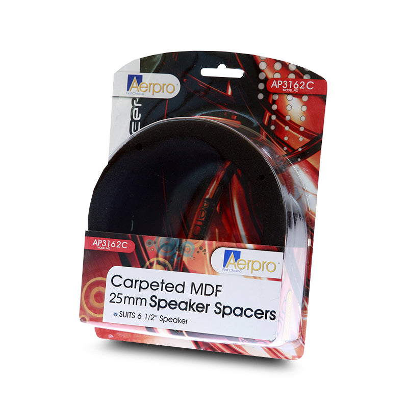 Aerpro AP3162C 6.5 Inch MDF Black Speaker Spacers - Perfect for Car Audio Installation & Sound System Upgrades