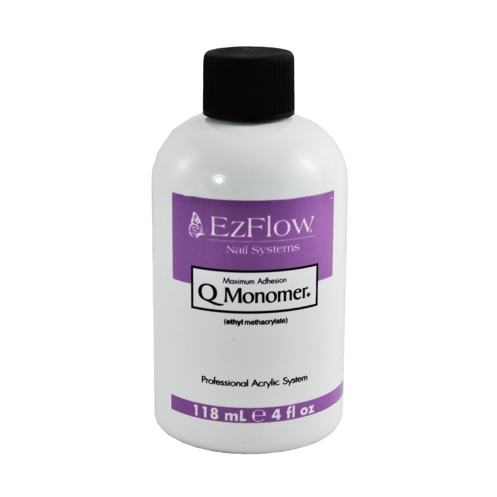 EZ Flow Q Monomer Liquid for Acrylic Nails - 4oz Professional Nail Extension Glue - Perfect for Salon, Home Manicure & Nail Art DIY