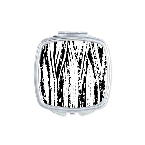 DIYthinker Portable Compact Pocket Mirror - Double Sided Glass with Brushwork Vertical Line Texture - Perfect for Travel, Makeup, and On-the-Go Touch Ups