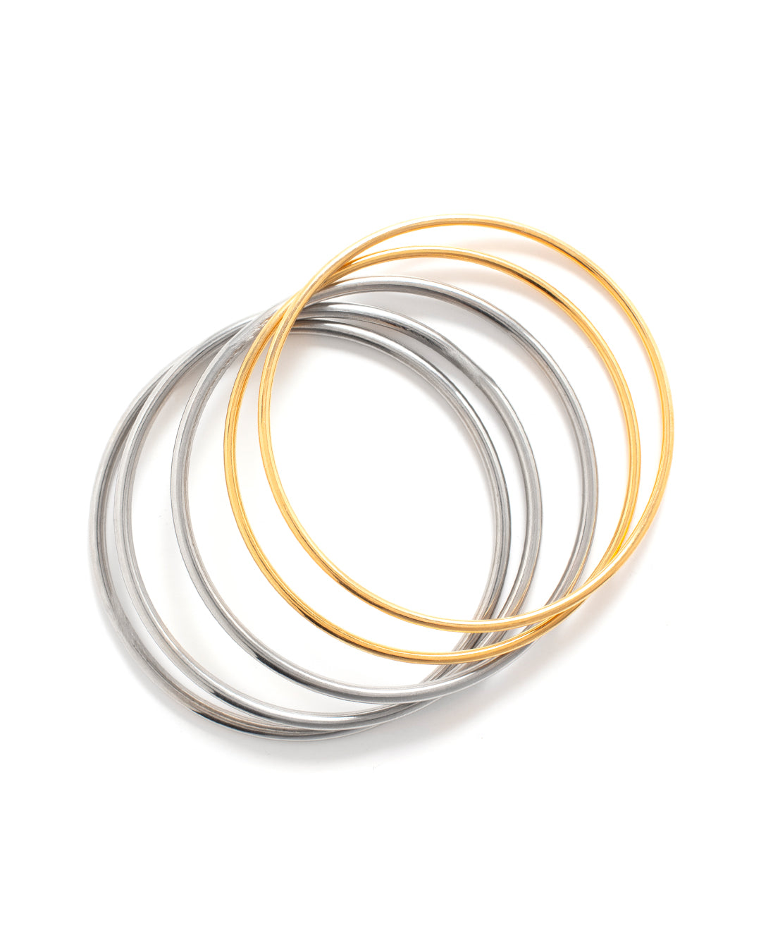 Salima Two Tone Bracelet Set for Women - Gold & Silver Bangle Bracelets Stackable Jewelry Gift for Her - Perfect for Parties, Weddings & Everyday Wear