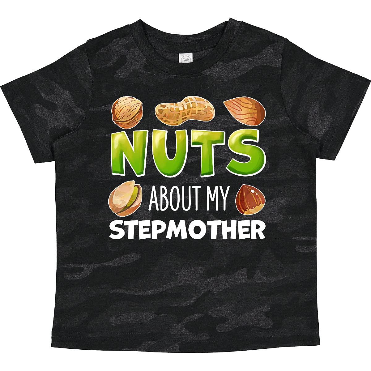 Inktastic 'Nuts About My Stepmother' Peanut Almond Pistachio Toddler T-Shirt - Cute Graphic Tee for Kids Birthday Gifts & Family Reunions