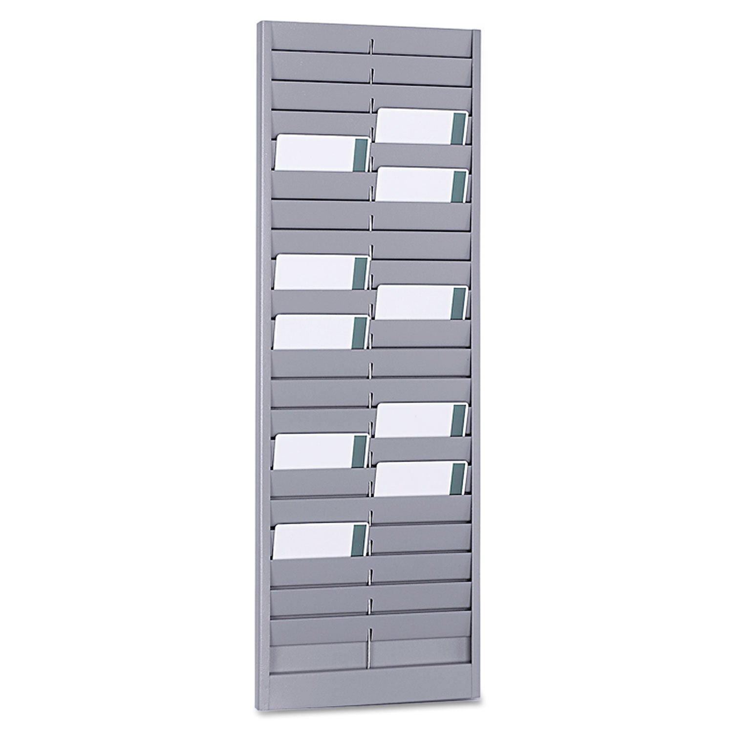 40-Pocket Stainless Steel Swipe Card & Badge Holder Rack - 8 1/8