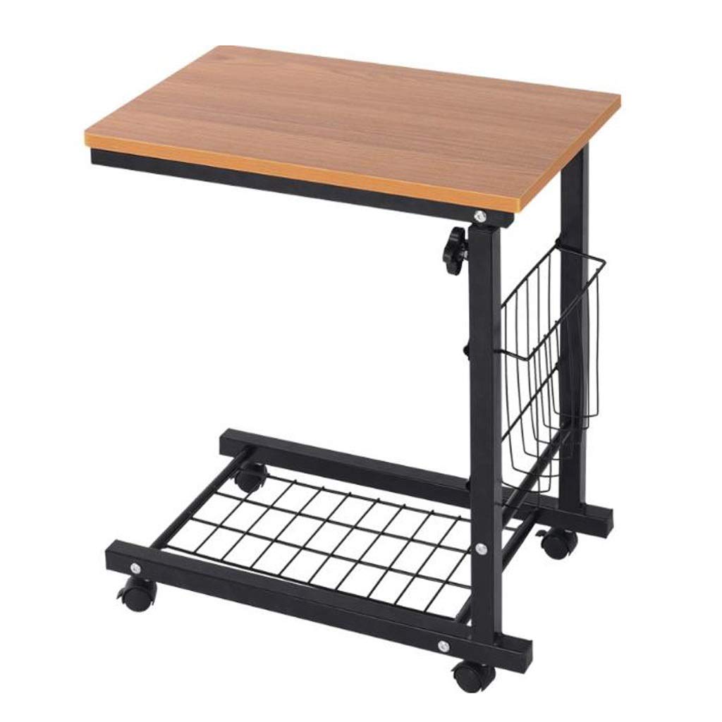 Adjustable Height C-Shape End Table with Storage - Multi-Functional Metal Frame & MDF Top Nightstand, Side Table, Coffee Table, Laptop Desk - Perfect for Living Room, Bedroom, Office & Small Spaces