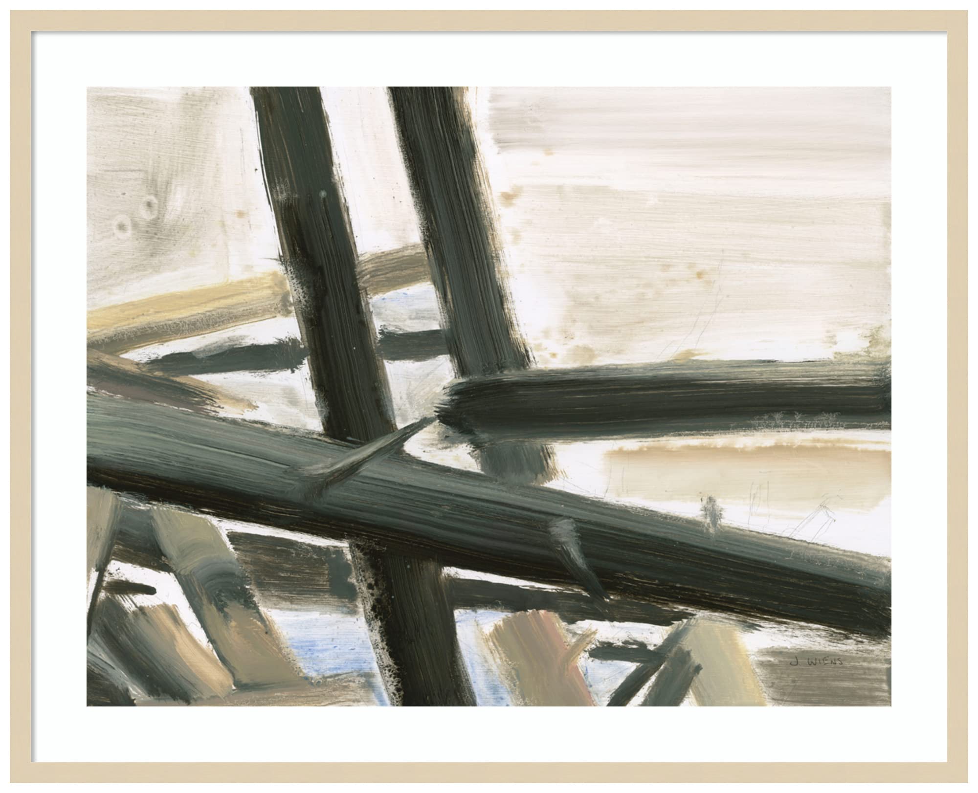 Amanti Art Framed Wall Art Print 33x41 - Neutral Abstract Painting by James Wiens | Modern Contemporary Decor | Large Abstract Wall Art for Living Room, Bedroom, Bathroom, Kitchen | Perfect for Home, Office & Hotel Decor