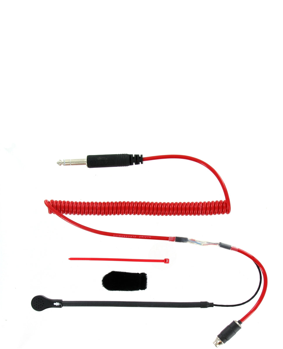 Motorcycle Helmet Communication Kit with Mini Microphone, Flex Boom & 3-Conductor Coil Cord - Perfect for Bike Riders, Racing & Group Riding