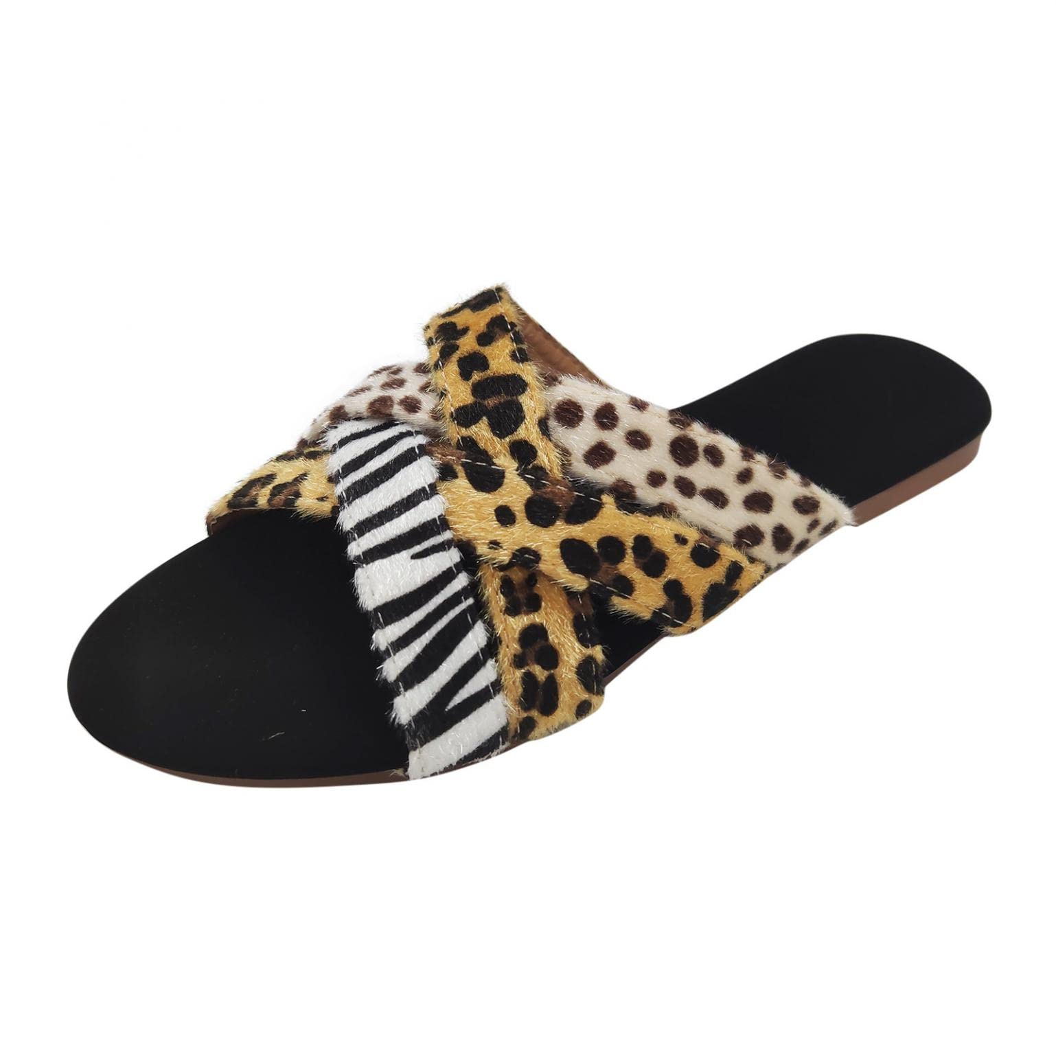 Women's Strappy Summer Slippers - Breathable Gladiator Sandals with Floral Braided Design | Slip-On Fashion Shoes for Beach, Vacation & Casual Wear