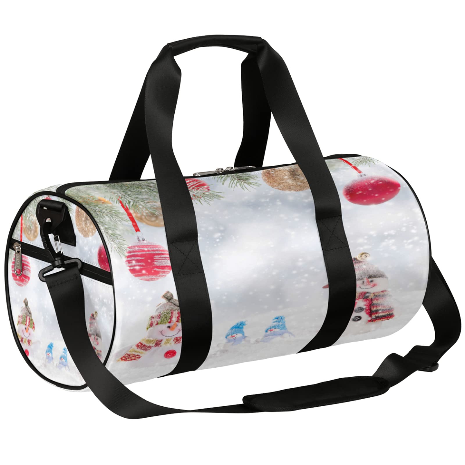 Waterproof Snowman Gym Duffle Bag - High Capacity Travel & Hospital Weekender for Women - Christmas & Winter Use