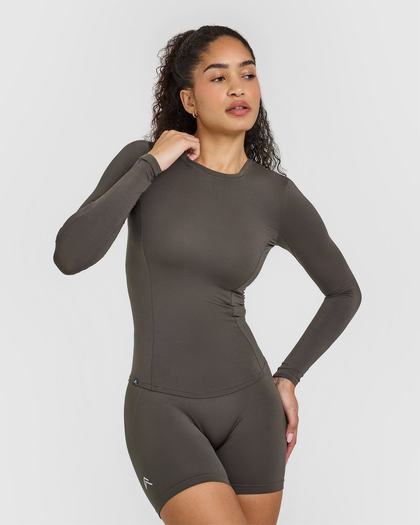 Mellow™ Soft Long Sleeve Top for Women - Comfortable Stretchy Casual Shirt in Deep Taupe | Perfect for Layering, Office Wear & Everyday Outfits