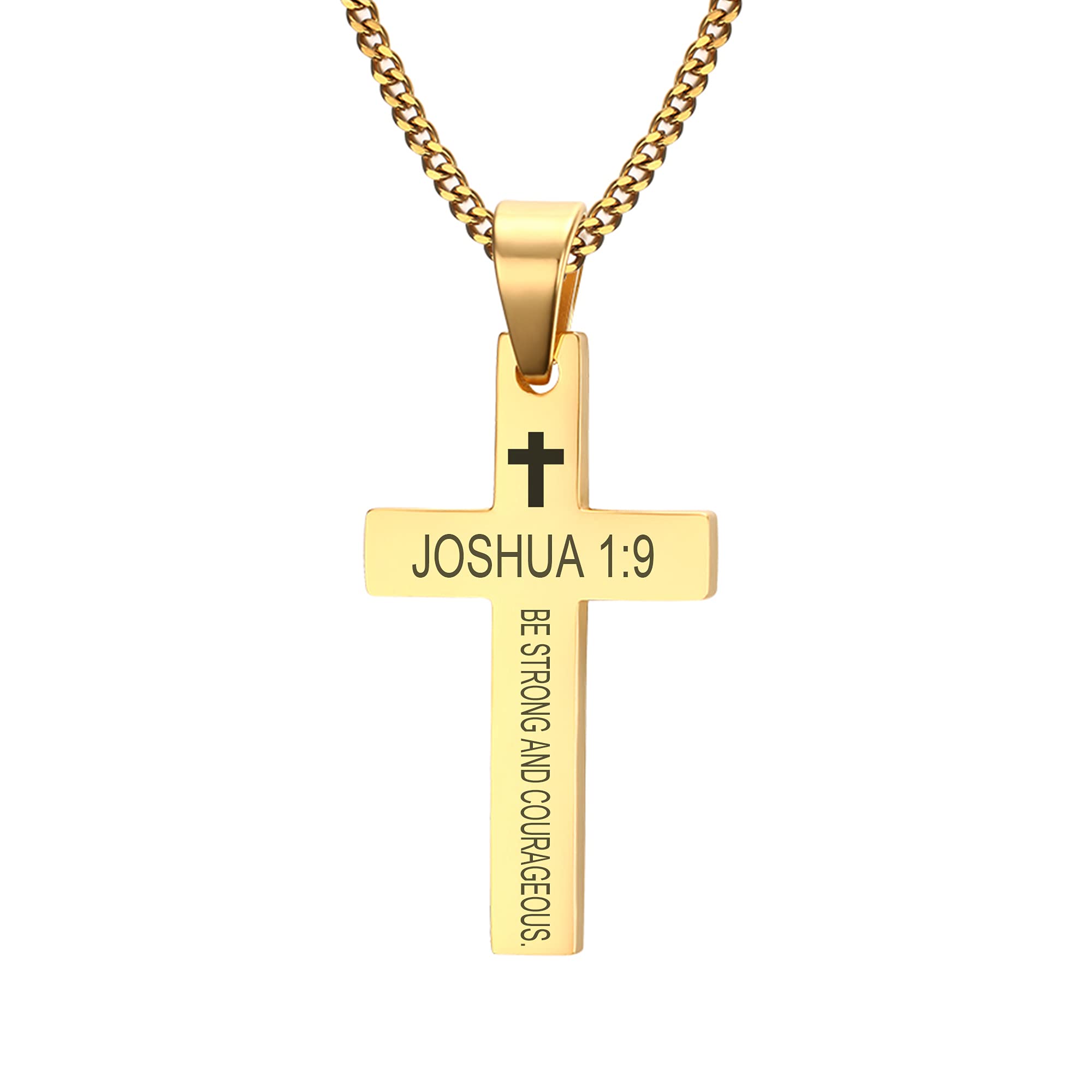 VNOX Christian Cross Necklace for Men & Women - Stainless Steel Bible Verse Jewelry - Perfect for Baptism & Prayer Gifts