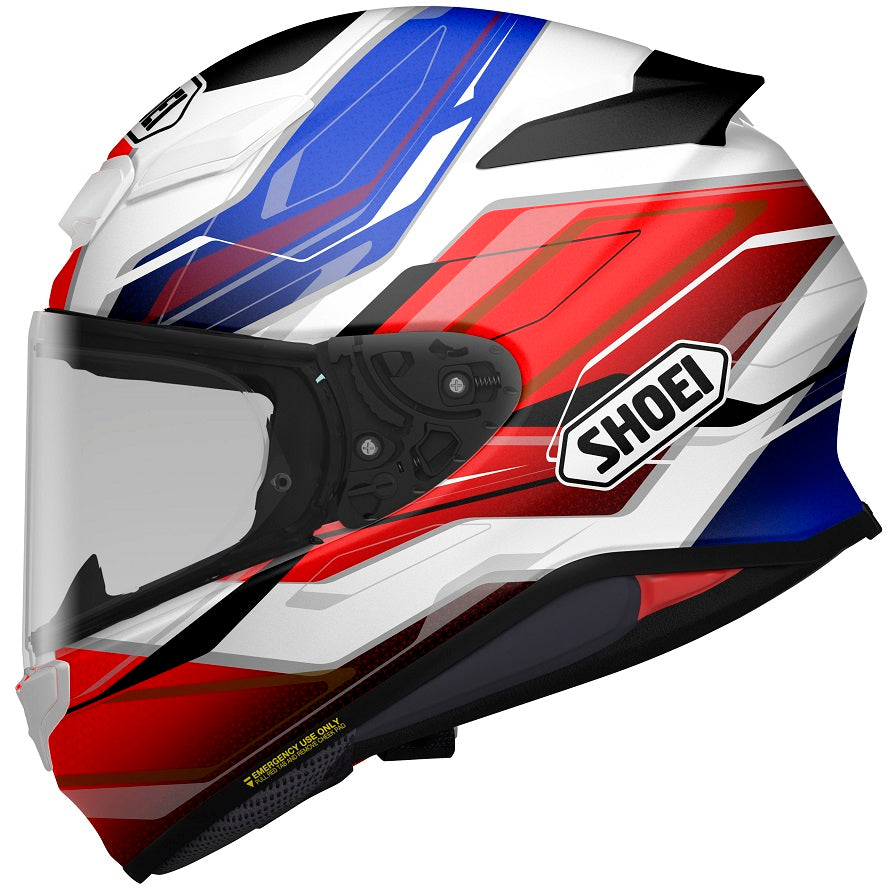 Shoei RF 1400 Full Face Motorcycle Helmet - Capriccio White/Red/Blue - DOT & ECE Certified - Lightweight & Aerodynamic Design - Perfect for Street Riding & Racing