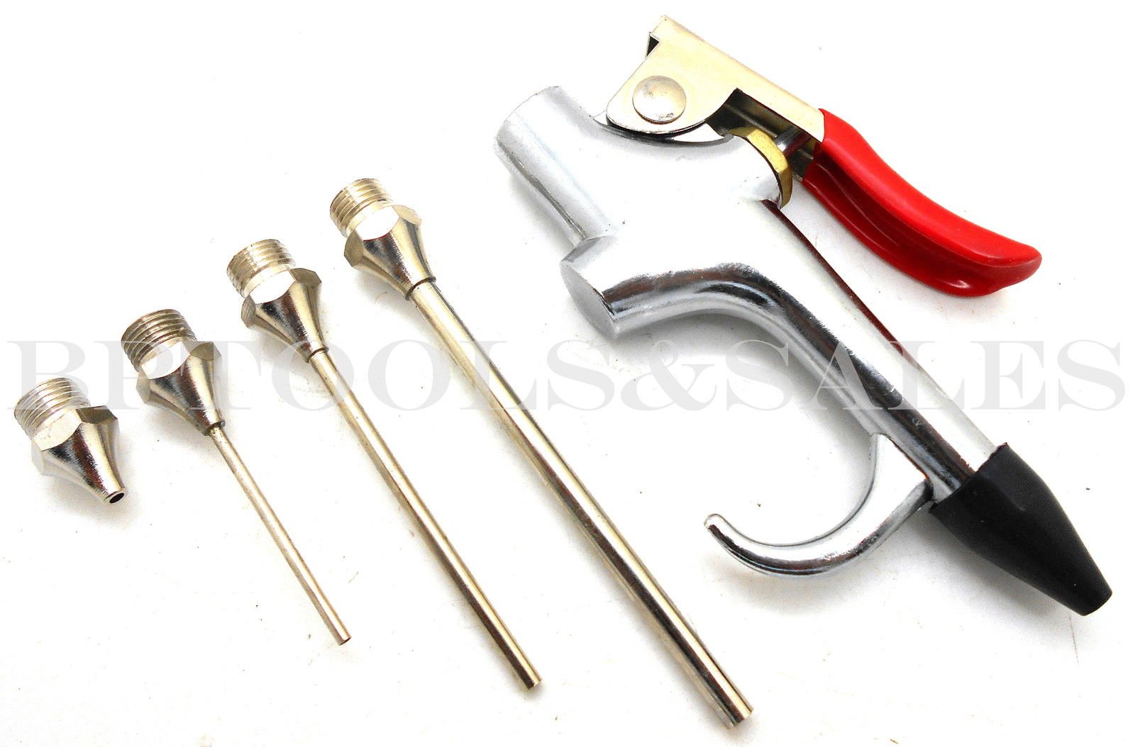 5-Piece Air Blow Gun Kit with Nozzle Tips - High-Pressure Air Compressor Accessory for Cleaning, Drying & Inflation - Perfect for Automotive, Workshop & Home DIY Projects