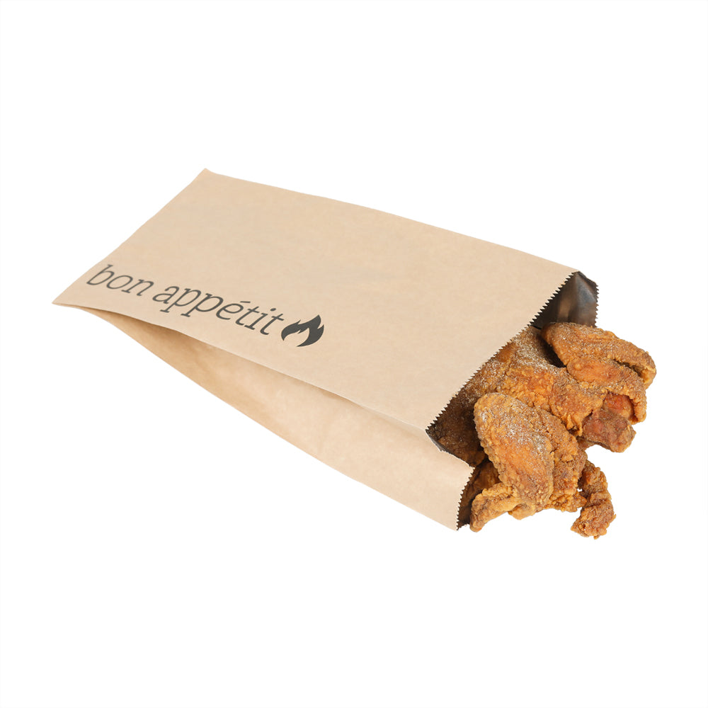Premium Kraft Paper Foil Bags with Bon Appetit Print - 5.5