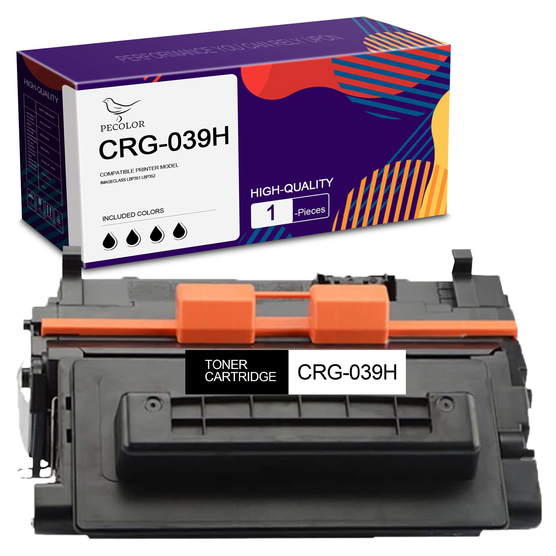 1PK Black CRG-039H Toner Cartridge Replacement for Canon LBP352 LBP351 Printer - High Yield Printing for Office & Home Use