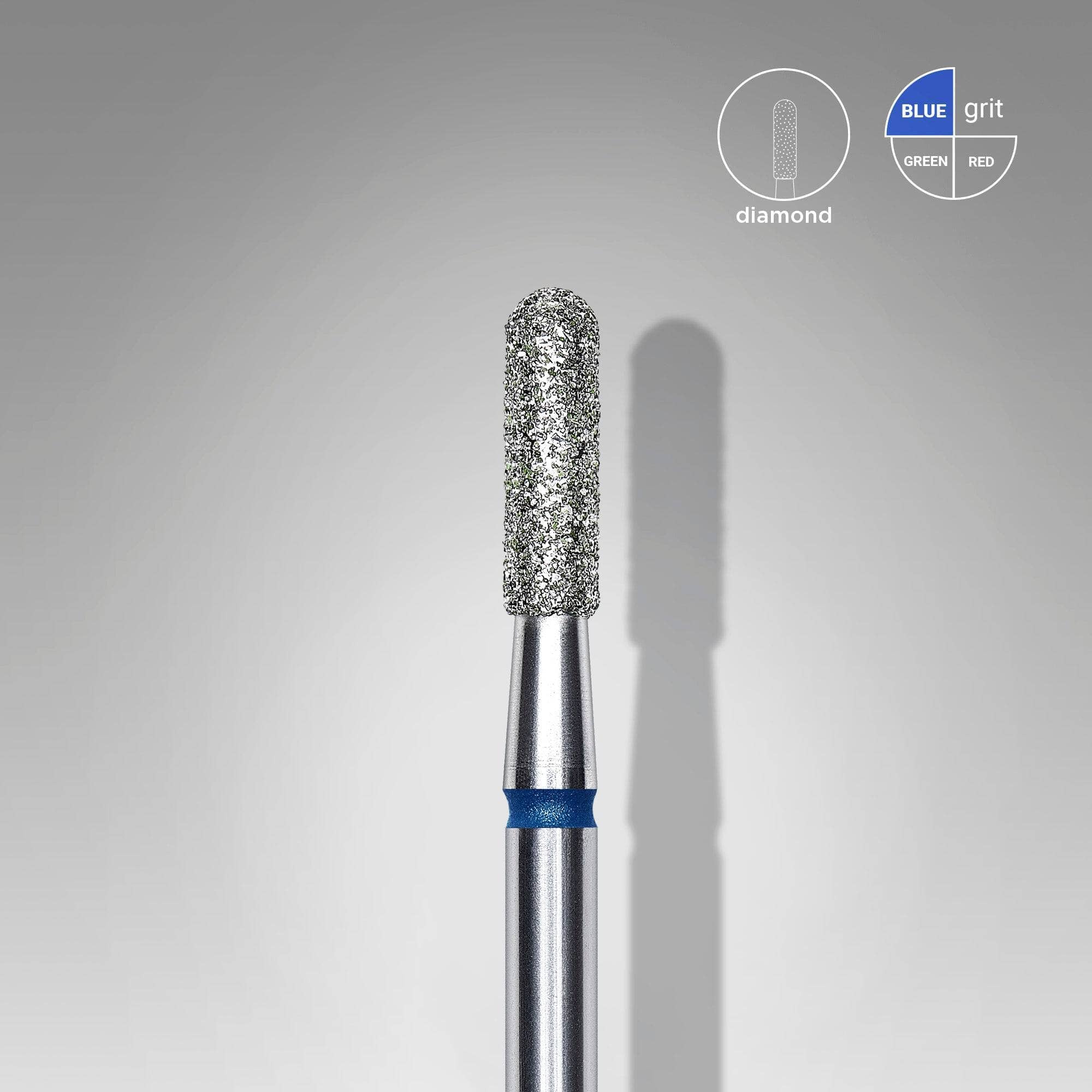Staleks Diamond Nail Drill Bit - Rounded Cylinder Blue, 2.3mm & 8mm for Professional Manicure & Pedicure | Perfect for Nail Salons & At-Home Grooming