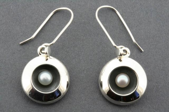 Oxidized Pearl Earrings for Women - Sterling Silver Dangle Earrings - Elegant Jewelry Gift for Her - Perfect for Weddings, Parties & Everyday Wear