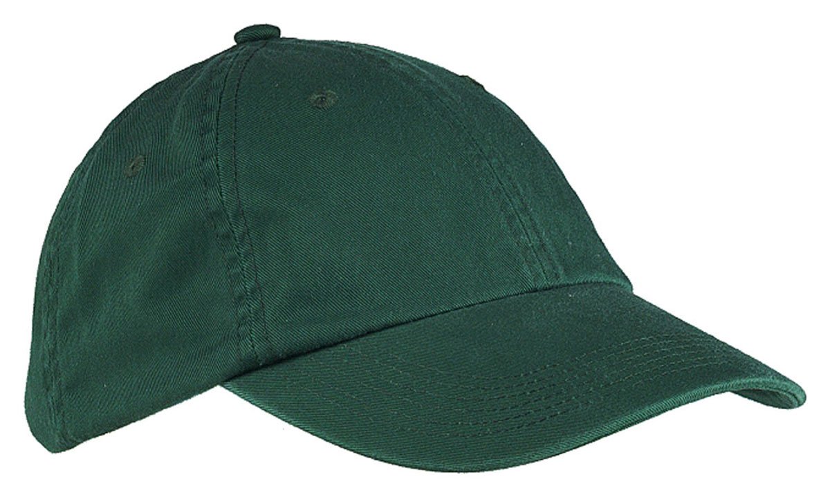 Youth 6-Panel Washed Twill Low-Profile Cap - Dark Green One Size - Casual Outdoor Sports & Streetwear Hat