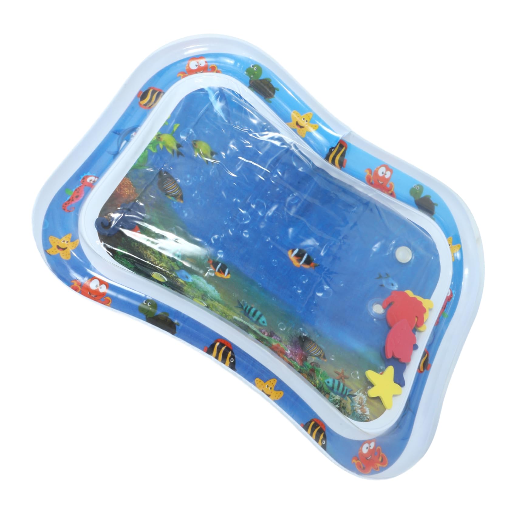 HEMOTON Blue PVC Water Cushion Mat for Babies & Newborns - Safe, Durable, and Fun Sensory Play for Tummy Time, Pool, and Outdoor Activities