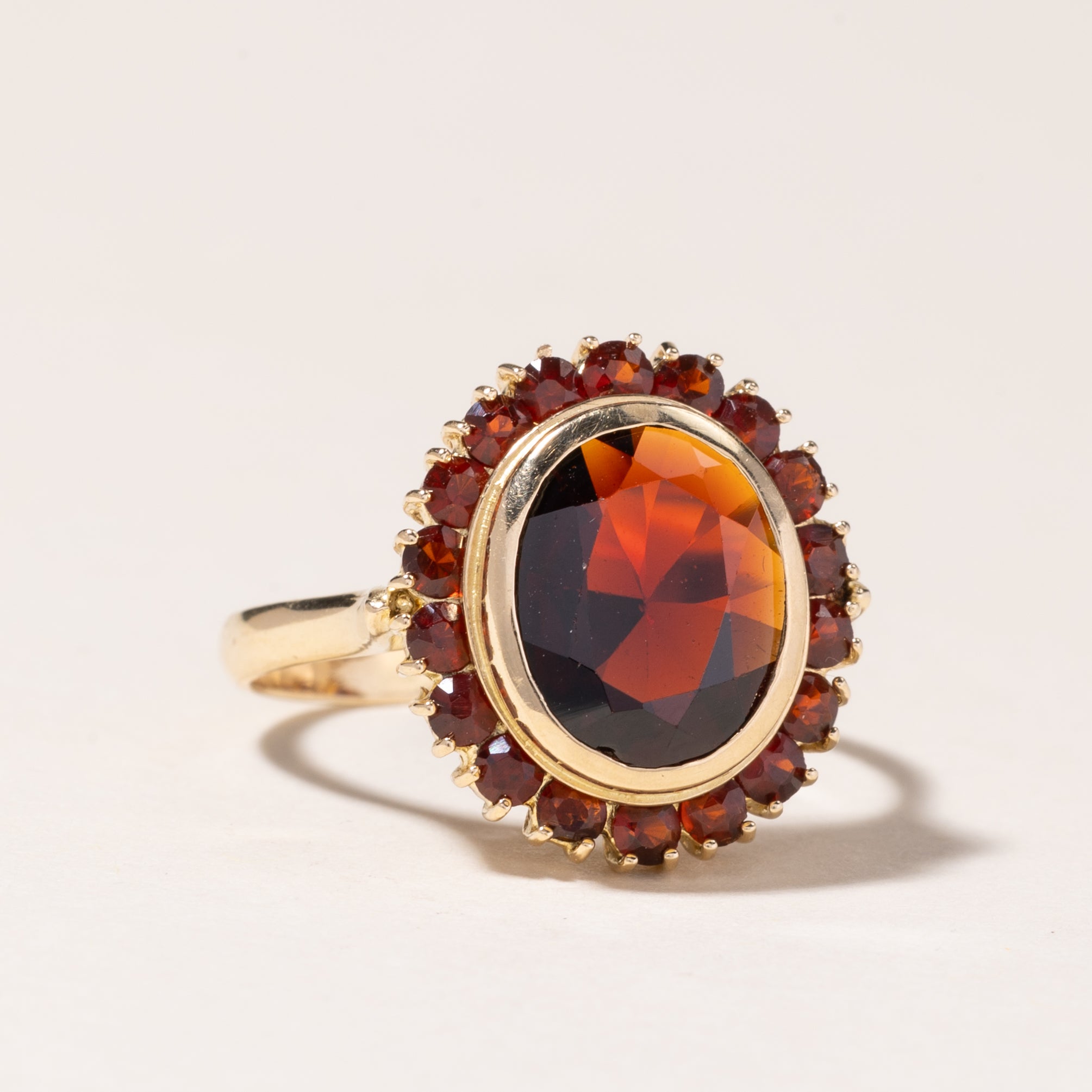 14K Yellow Gold Garnet Ring for Women | 4.57ctw Genuine Garnet Gemstone | Size 8.5 | Elegant Birthstone Jewelry Gift for January | Perfect for Engagement, Anniversary & Special Occasions