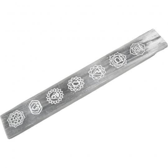 Natural Selenite Chakra Incense Holder for Aromatherapy & Meditation - Perfect for Yoga, Reiki, and Spiritual Healing