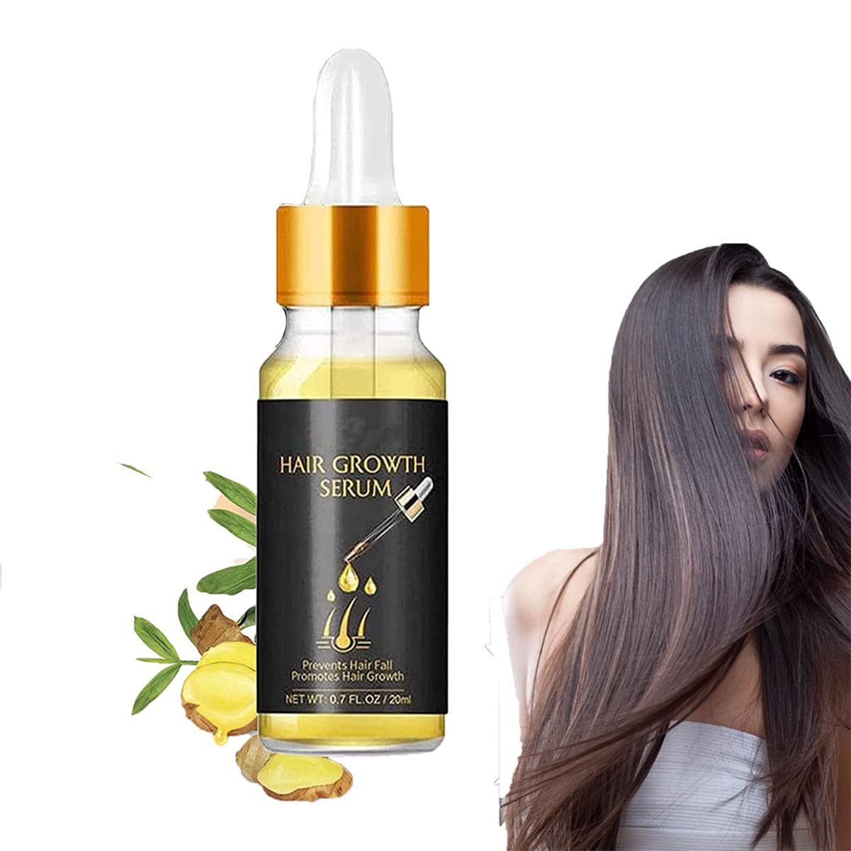Allurium Hair Growth Serum with Ginger & Biotin - Fast Hair Growth Essential Oil for Thicker, Healthier Hair - Premium Biotin & Collagen Herbal Treatment (1pc) - Perfect for Thinning Hair, Hair Loss & Scalp Care