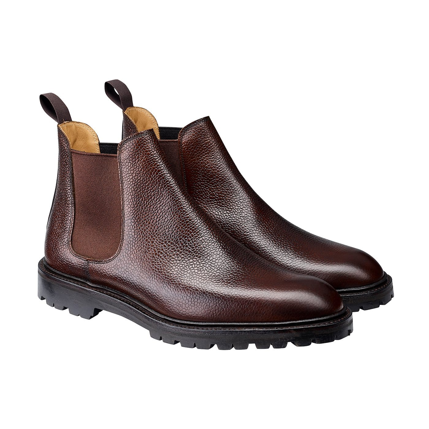 Chelsea 11 Dark Brown Scotch Grain Leather Boots for Men - Waterproof & Comfortable - Perfect for Outdoor Hiking, Work & Casual Wear