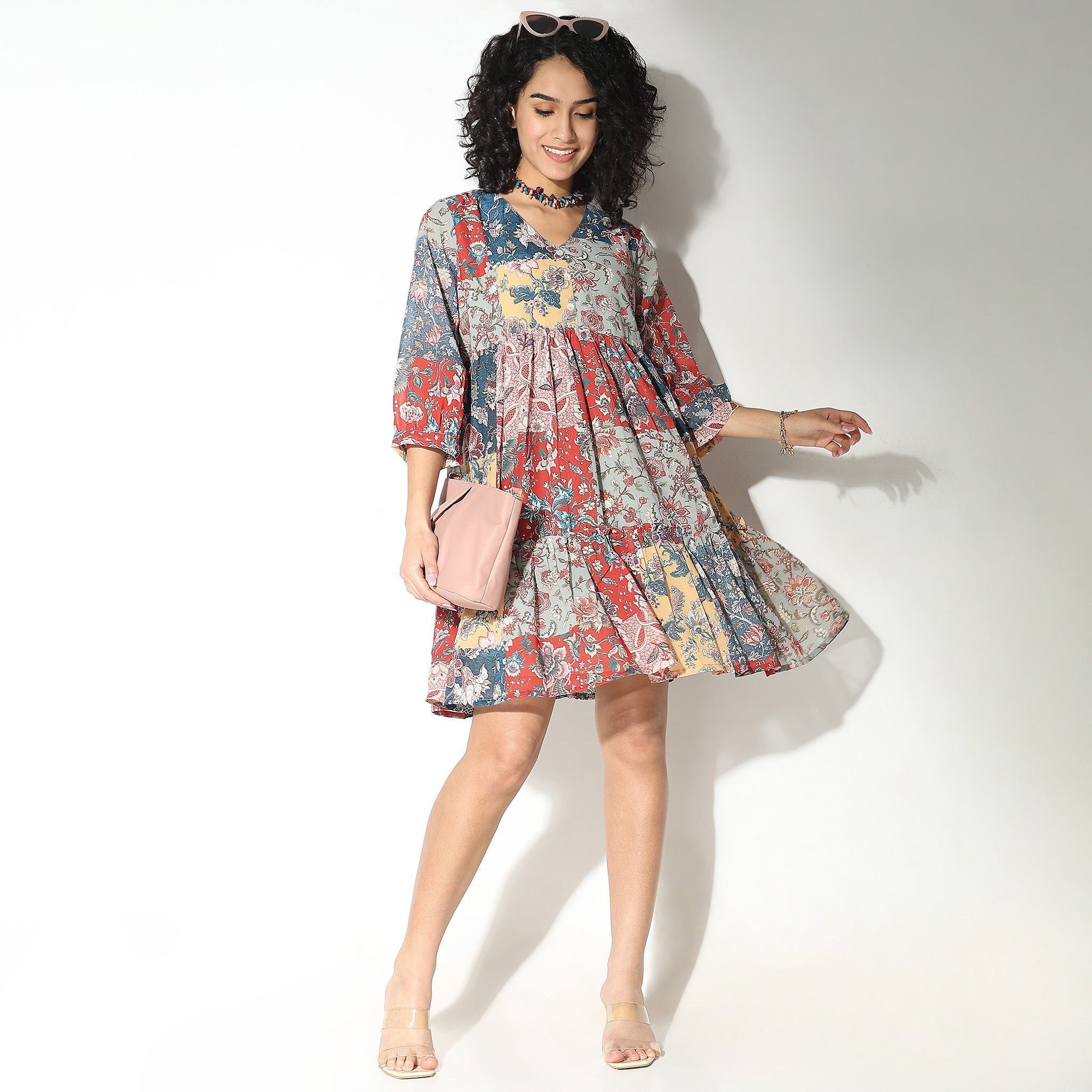 Flare Fit Printed Dress for Women - Flowy Summer Dress with Floral Pattern, Casual & Party Wear, Perfect for Beach, Vacation, and Date Nights