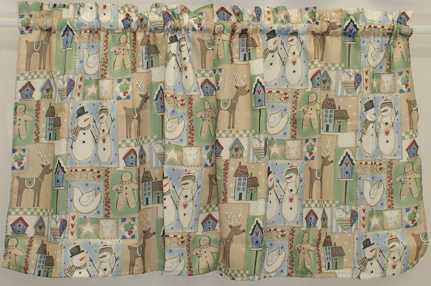Gingerbread Print Blackout Curtains 36 Inch - Thermal Insulated Window Drapes for Bedroom, Living Room & Nursery - Holiday & Christmas Home Decor